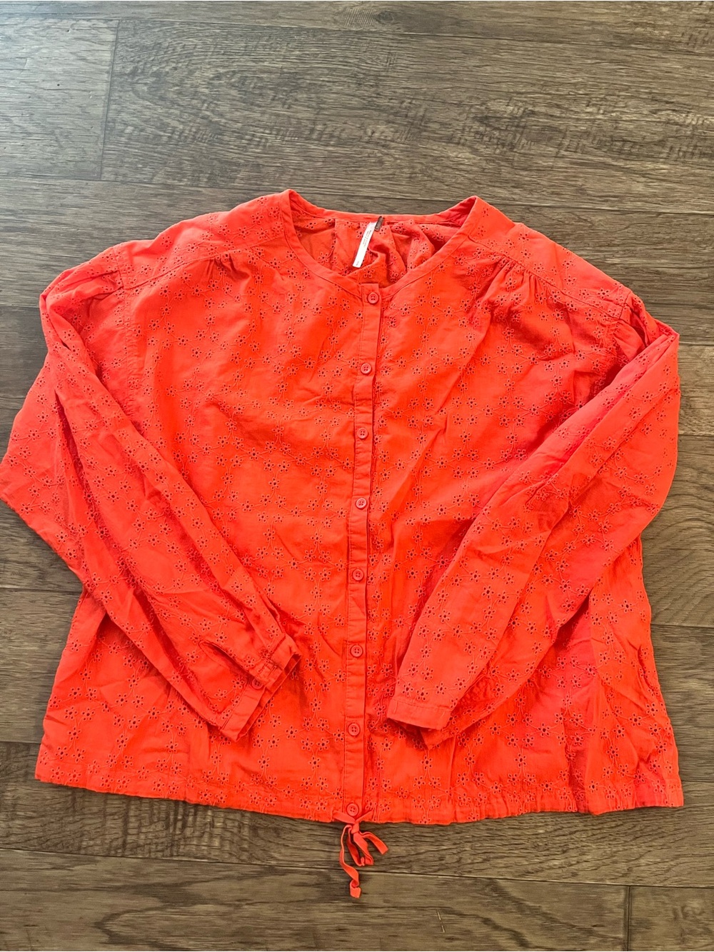 Free People Button Down Eyelet Top